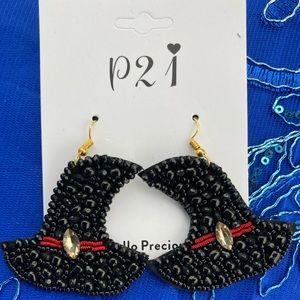 Fashion Beads Witch Hat Earrings